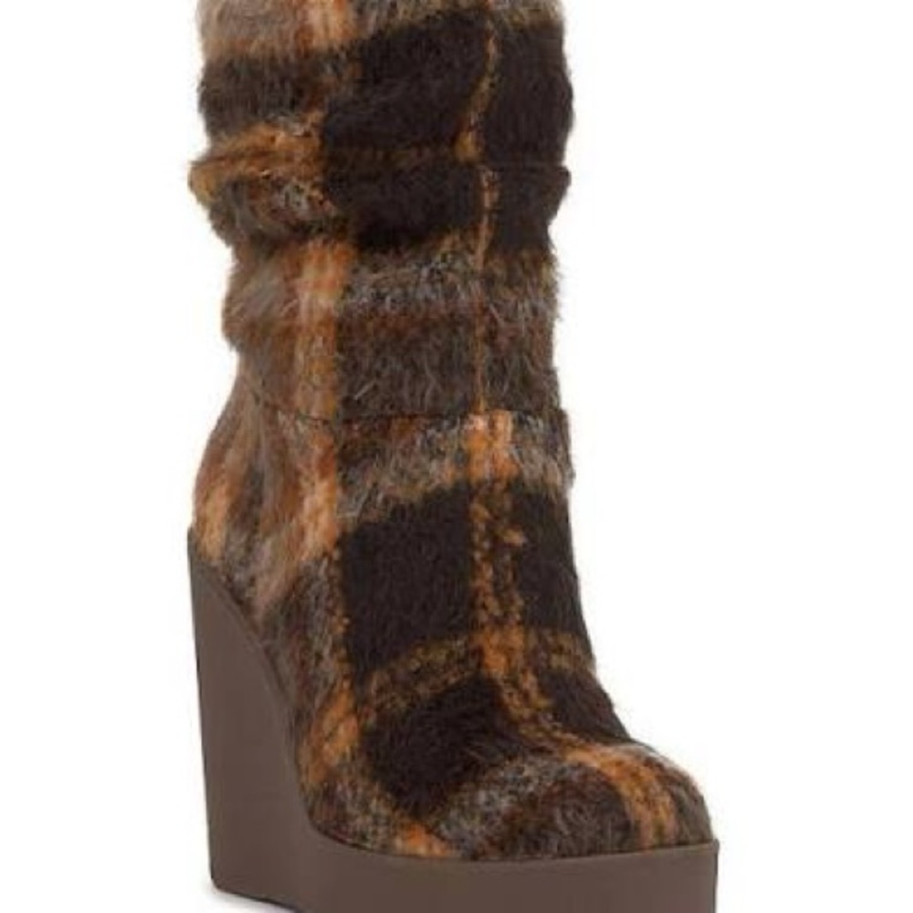 Jessica Simpson Brown Tan Wedge Boots